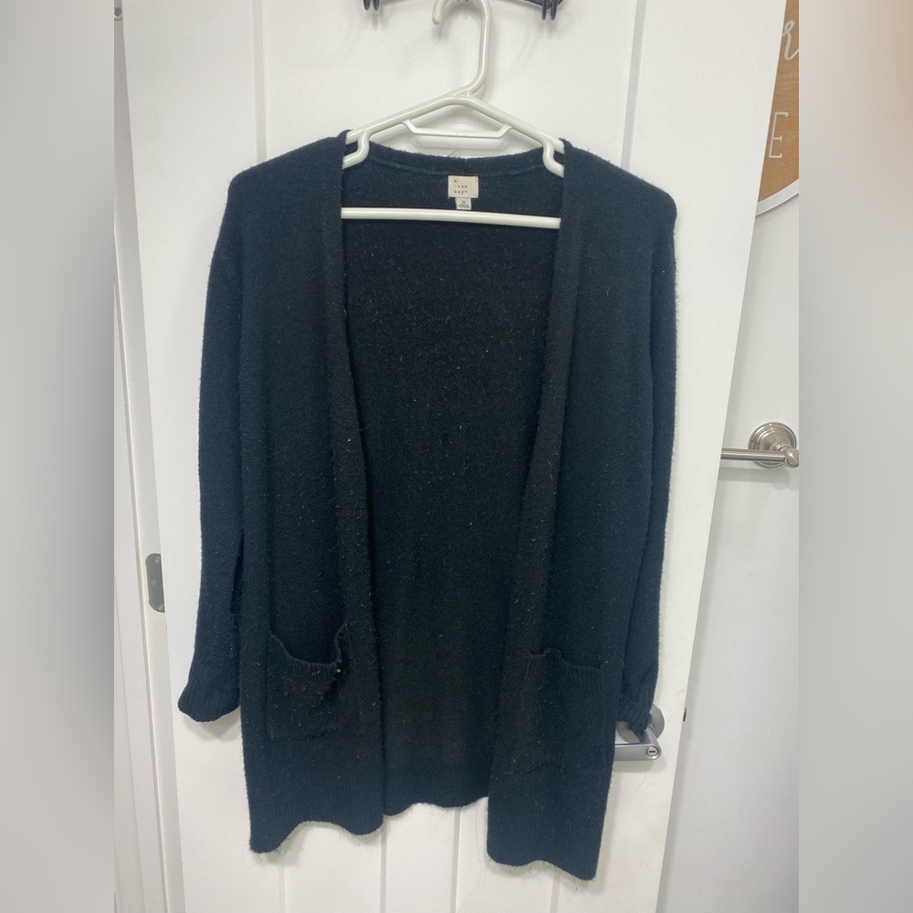 Basic oversized black cardigan